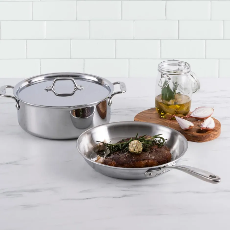 All-Clad D3 Stainless Everyday, 3 Piece Pots and Pans Cookware Set