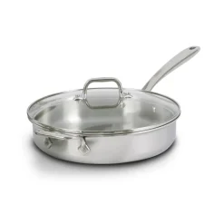All-Clad D3 Stainless Everyday 3-ply Bonded Cookware, Sauté Pan with Glass lid, 3 quart