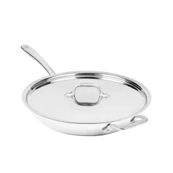 All-Clad D3 Stainless Everyday 3-ply Bonded Cookware; Skillet with Lid; 12.5 inch