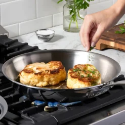 All-Clad D3 Stainless Everyday 3-ply Bonded Cookware; Skillet with Lid; 10.5 inch