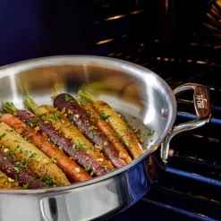 All-Clad D3 Stainless Everyday 3-ply Bonded Cookware, Sauté Pan with Glass lid, 3 quart