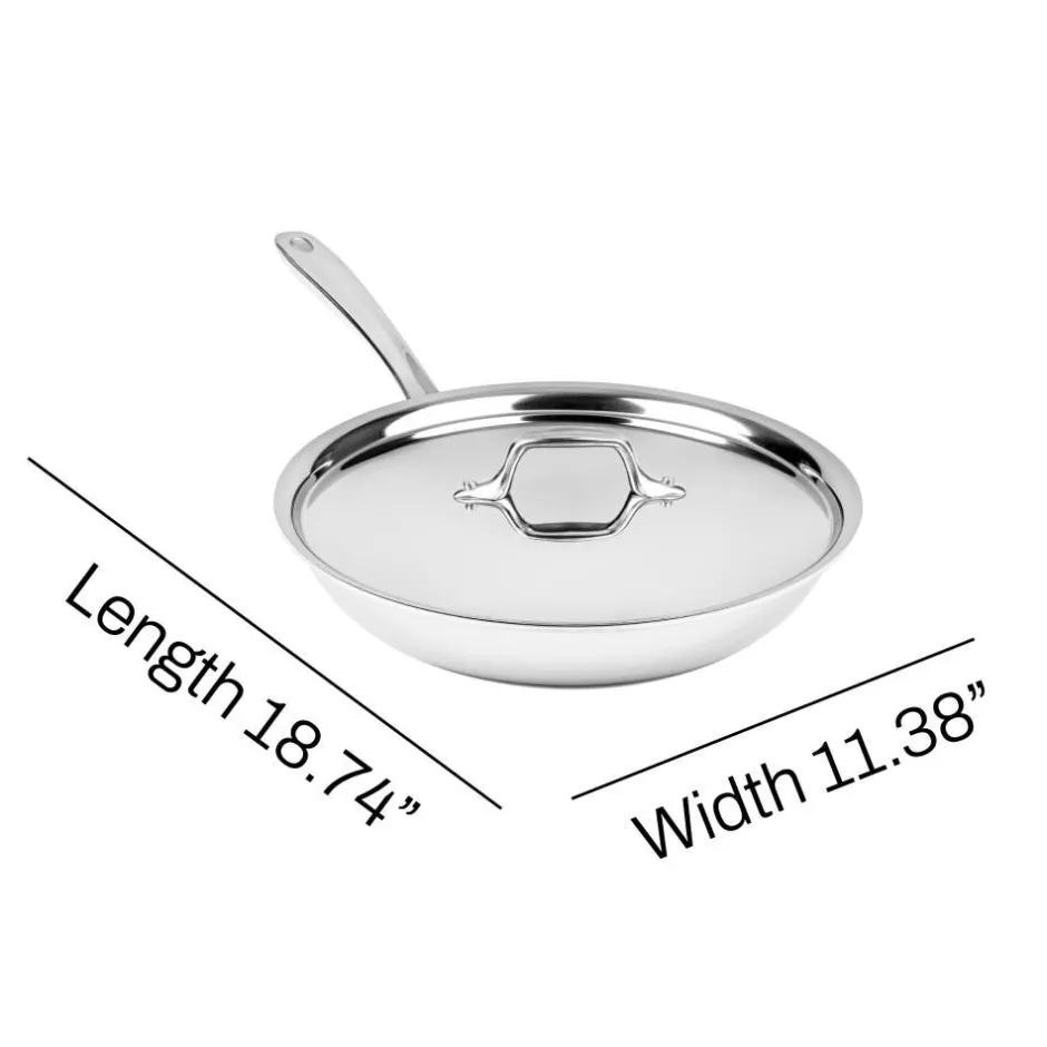 All-Clad D3 Stainless Everyday 3-ply Bonded Cookware; Skillet with Lid; 10.5 inch