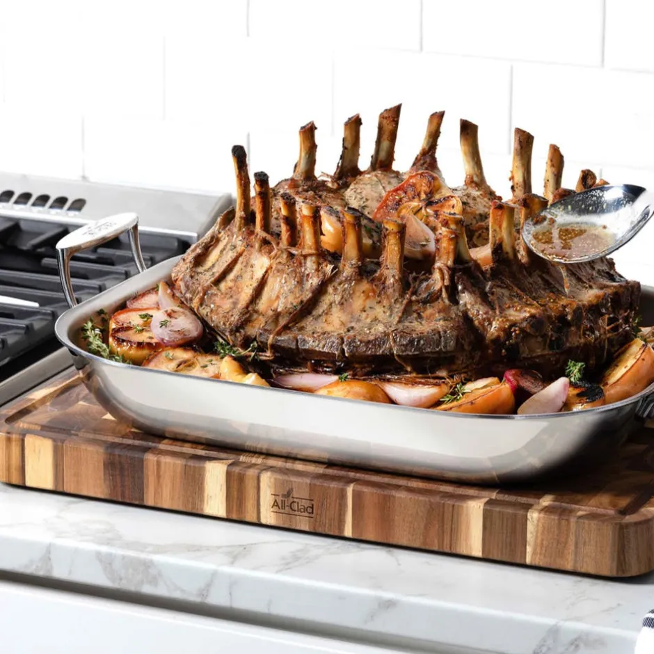 All-Clad D3 Stainless 3-Ply Bonded Cookware, Large Flared Roaster