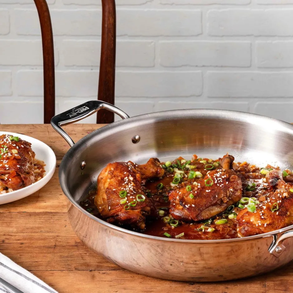 All-Clad D3 Stainless 3-ply Bonded Cookware, Mother of All Pans with lid, 6 quart