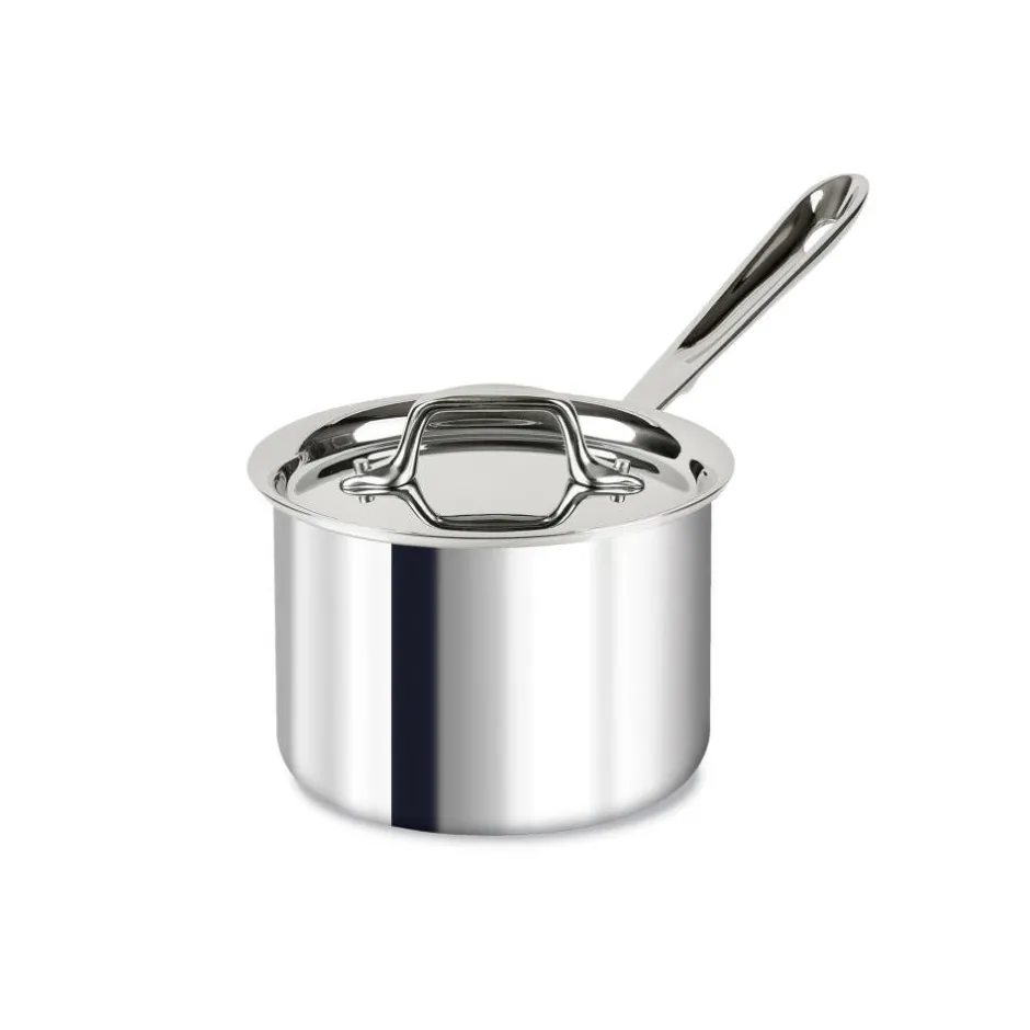 All-Clad D3 Stainless 3-ply Cookware, 2 qt Sauce Pan With Lid |