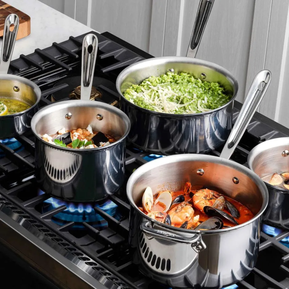 All-Clad D3 Stainless 3-ply Cookware, 2 qt Sauce Pan With Lid |