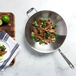 All-Clad D5 Stainless Polished 5-ply Bonded Cookware, Wok, 14 inch