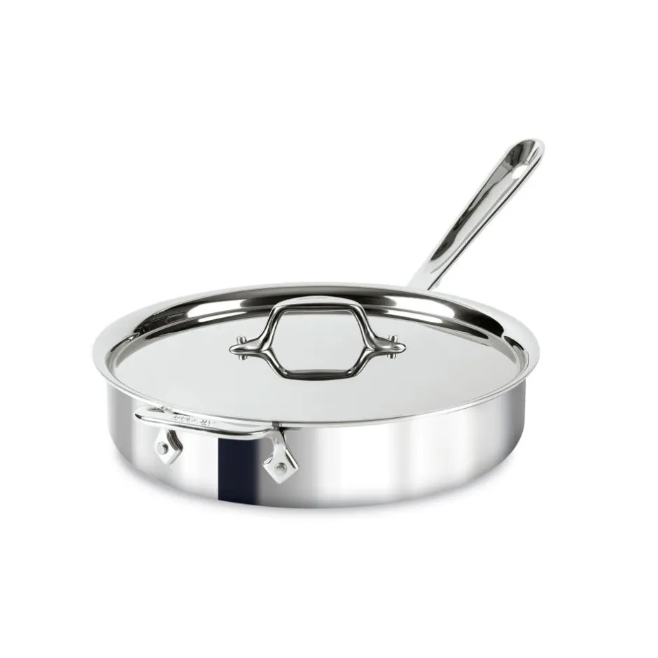 All-Clad D3 Stainless Steel Sauteuse Pan | 3 QT Saute Pan |