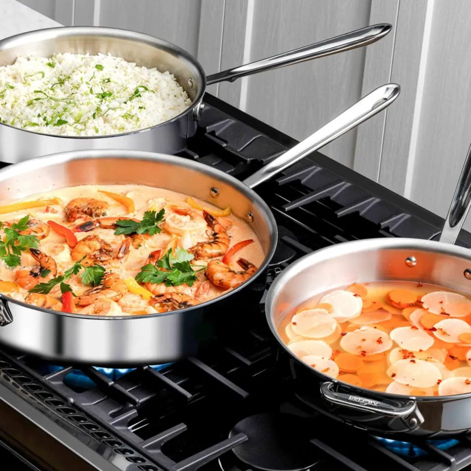All-Clad D3 Stainless Steel Sauteuse Pan | 3 QT Saute Pan |