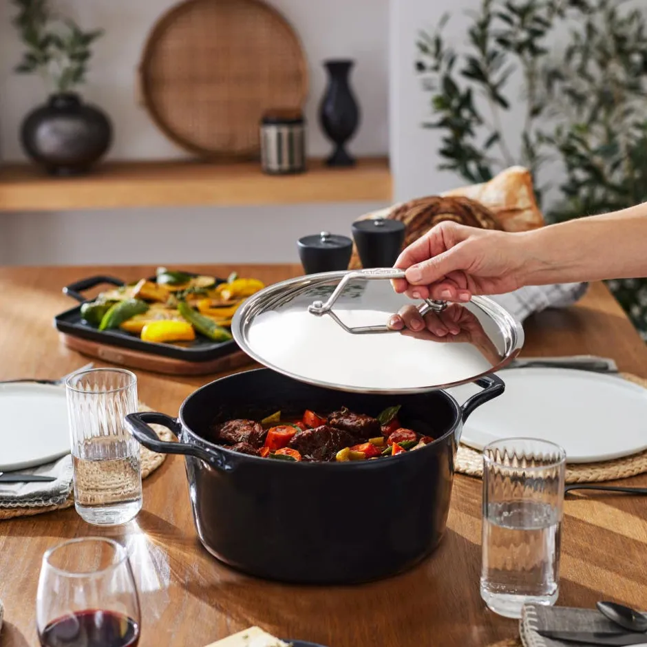All-Clad Enameled Cast Iron, Braiser with Lid, 4 quart
