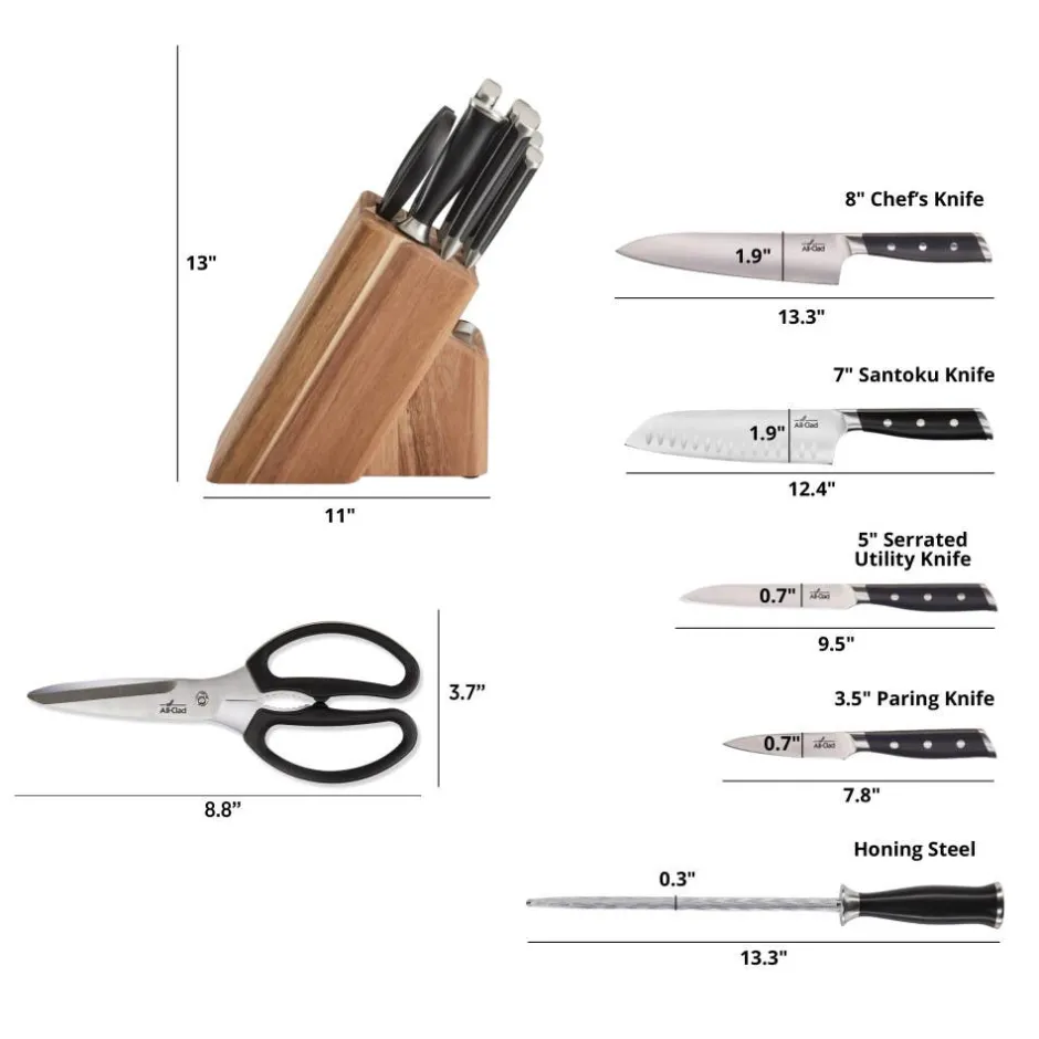 All-Clad Forged Knives, Knife Block Set, 7 Piece |