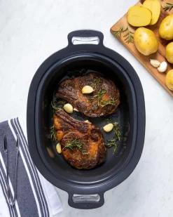 All-Clad Gourmet Plus Stainless Steel 7-in-1 Slow Cooker; Nonstick Ceramic Coating; 7 quart