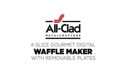 All-Clad Gourmet Stainless Steel Digital Waffle Maker with Removable Plates; 4 slice