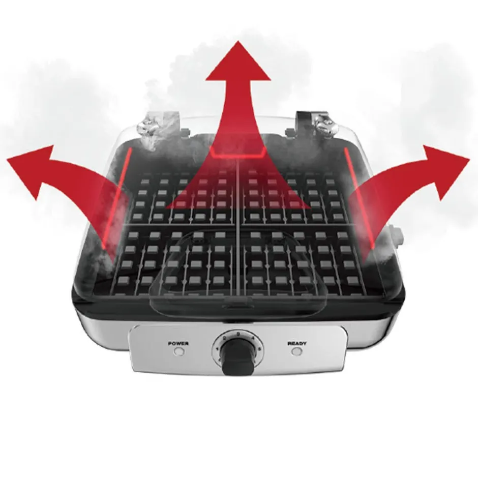 All-Clad Gourmet Stainless Steel Digital Waffle Maker with Removable Plates; 4 slice