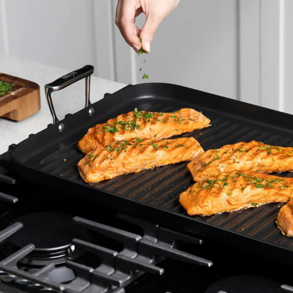 All-Clad HA1 Expert Cookware, Nonstick Double Burner Grill, 13 x 20 inch