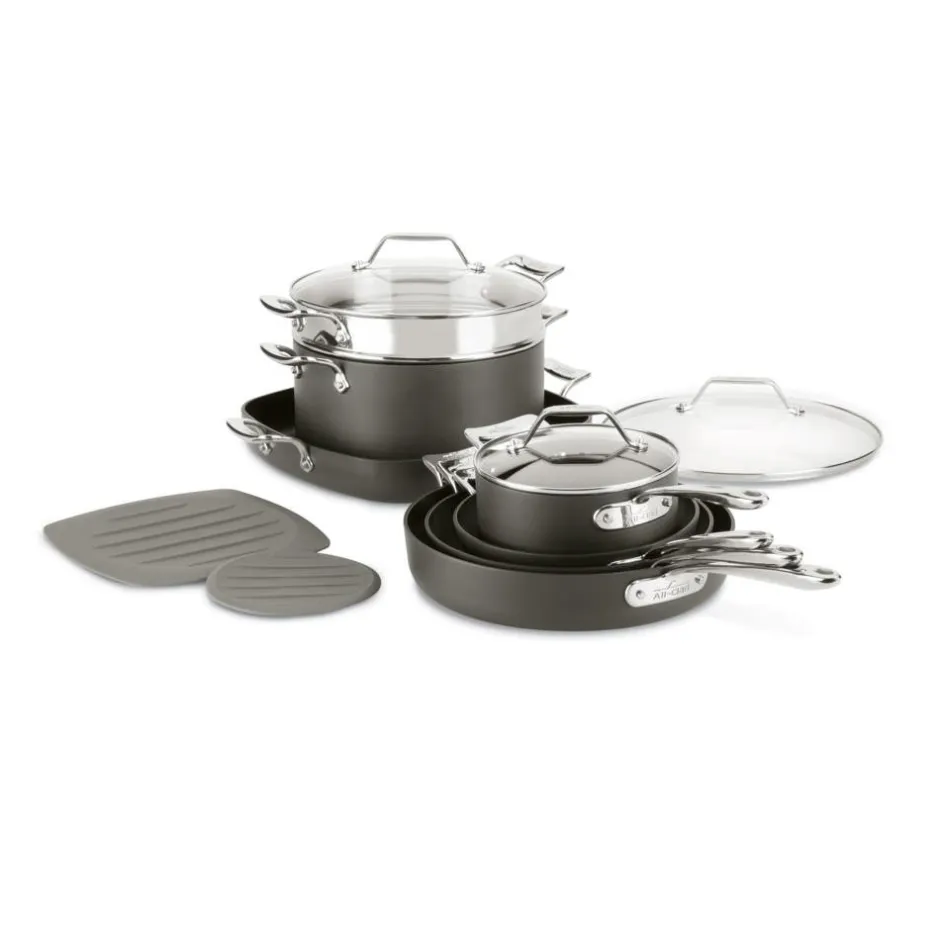 All-Clad Hard Anodized Nonstick Cookware Set, 12 piece Set