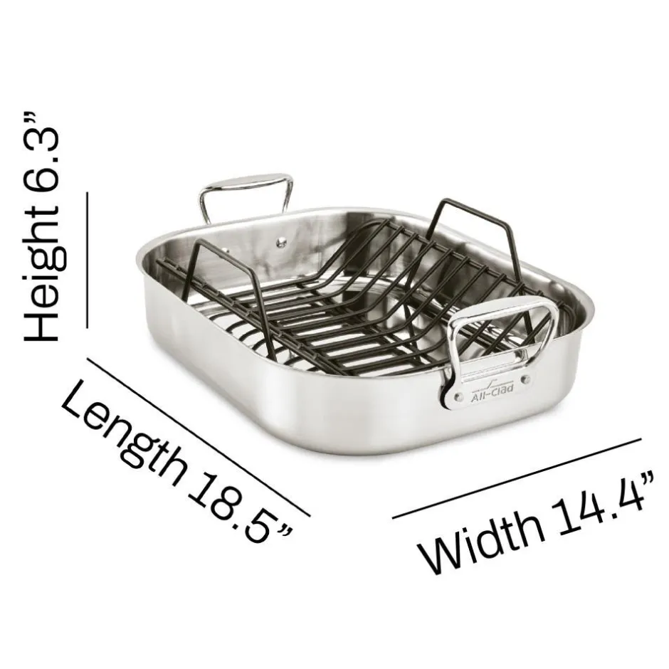 All-Clad Large Stainless Steel Roaster Pan with Rack |