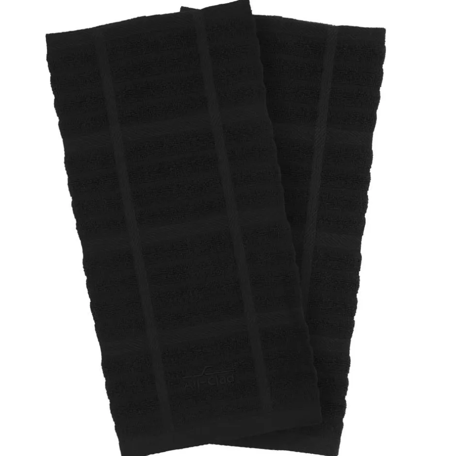 All-Clad 2-Pack Black Kitchen Towel Set / Premium Absorbent Towels for Every Kitchen