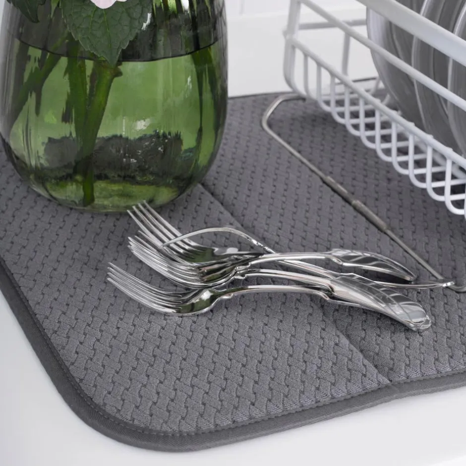 All-Clad 2-Pack Pewter Grey Drying Mat Set / Modern Look and Superior Drying Performance