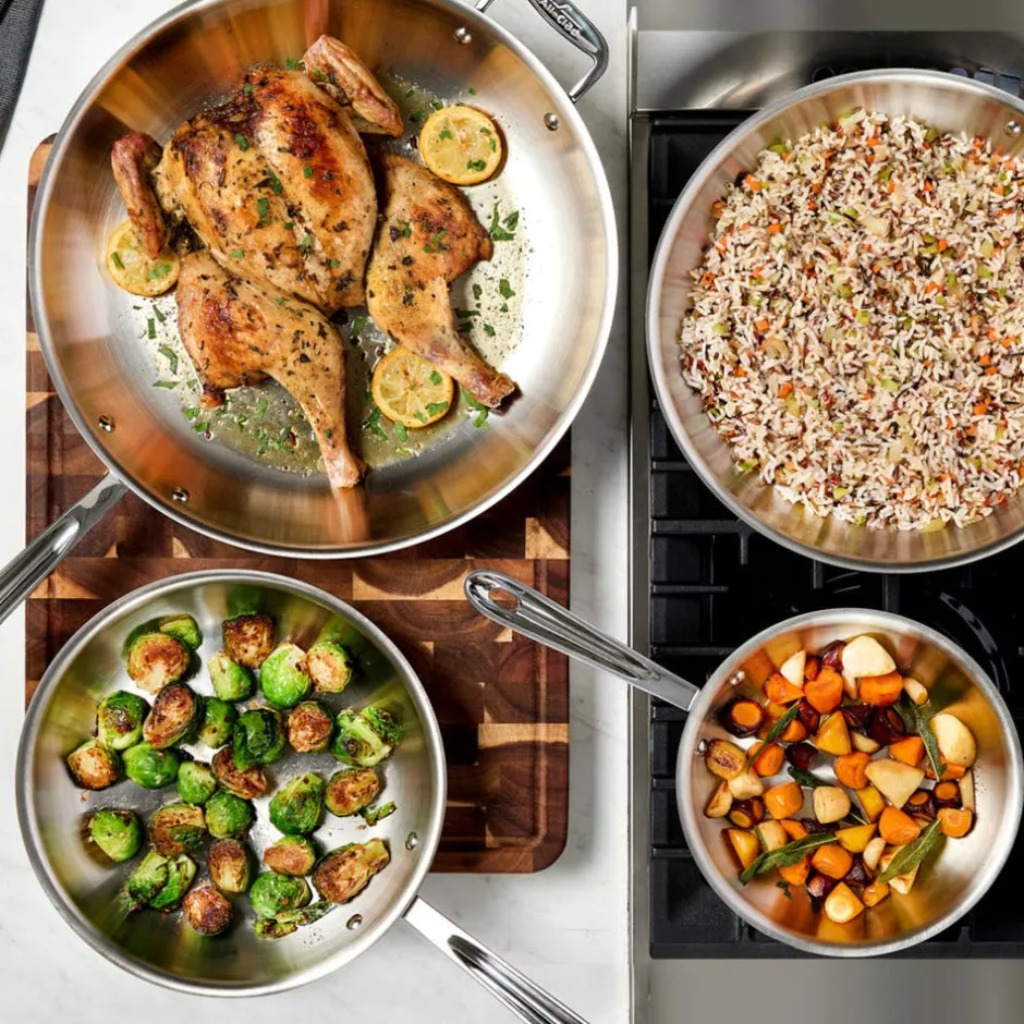 All-Clad 2-Piece Fry Pan Set / D3 Stainless Steel (10-inch and 12-inch)