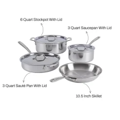 All-Clad 7-Piece Pots and Pans Set / D3 Stainless Everyday Collection