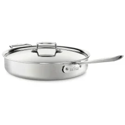 All-Clad 6-Quart Saute Pan with Lid / D5 Brushed Stainless Essential