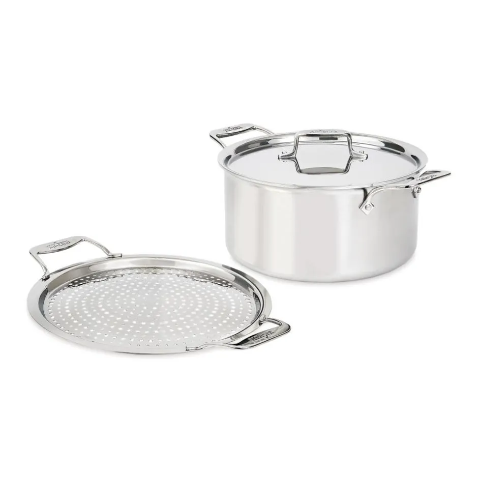 All-Clad 8-Quart Stockpot with Splatter Guard / D5 Brushed Stainless Masterpiece