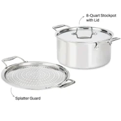 All-Clad 8-Quart Stockpot with Splatter Guard / D5 Brushed Stainless Masterpiece